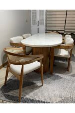 Gazel, Ahşap T Masa Takımı (6 Kişilik) - Görsel 3